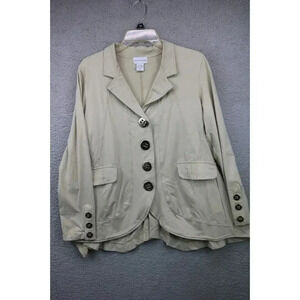 Soft Surroundings Women's Beige Jacket-Size Medium-Pockets